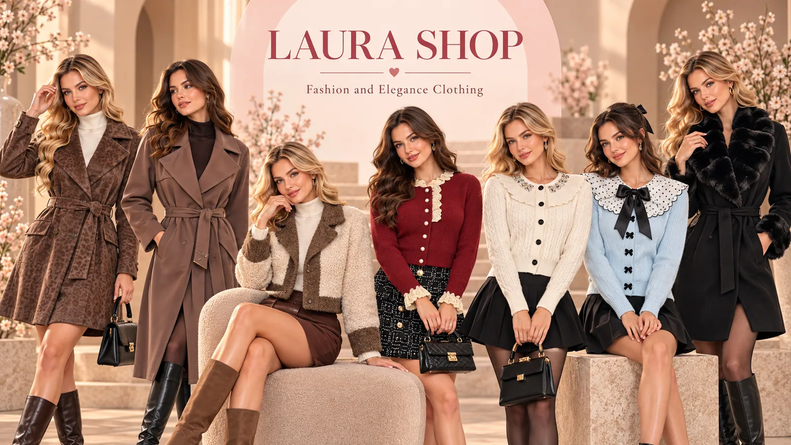 Laura Shop autumn fashion editorial with models wearing clothing inspired by the collection